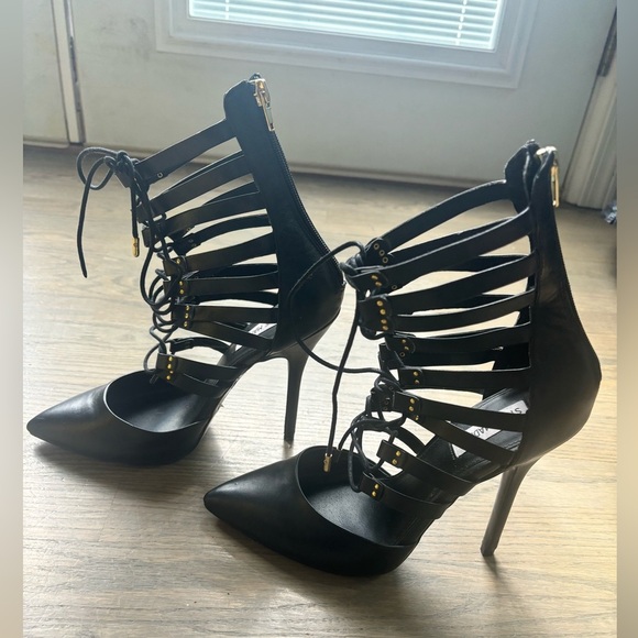 Steve Madden black lace up pointy toe Stilettos-Women's Size 8 - Picture 8 of 11